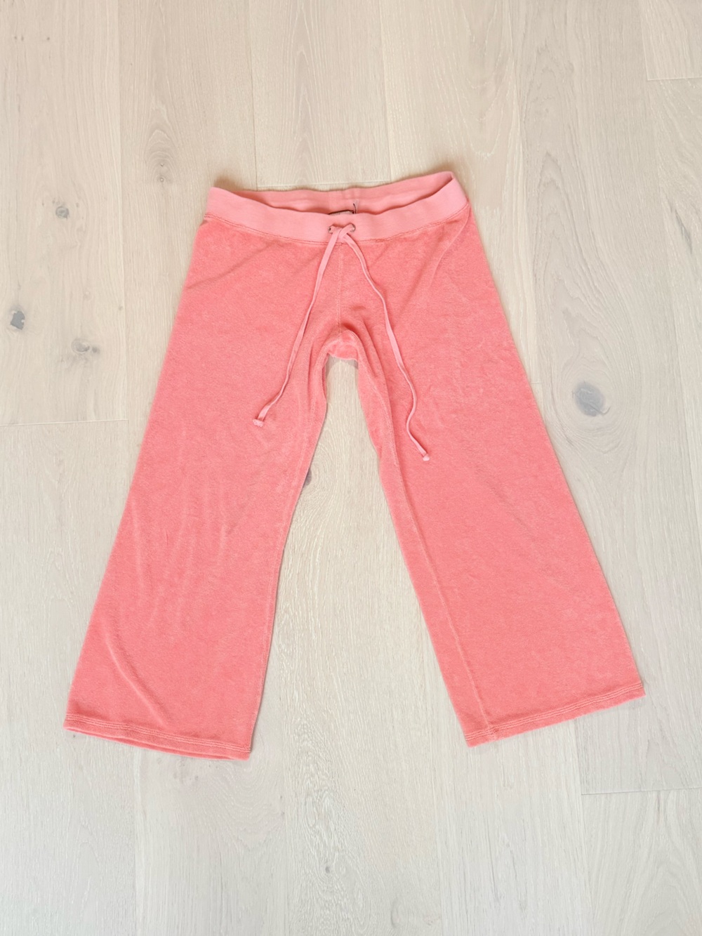 Vintage Y2K Juicy Couture Coral Terry Cloth Low Rise Flare Pants M